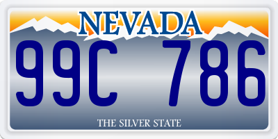 NV license plate 99C786