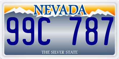 NV license plate 99C787