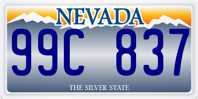 NV license plate 99C837
