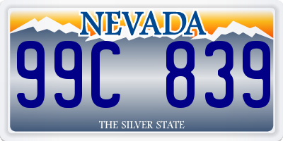 NV license plate 99C839