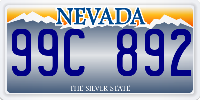 NV license plate 99C892