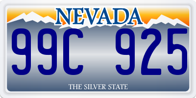 NV license plate 99C925