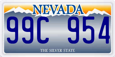 NV license plate 99C954