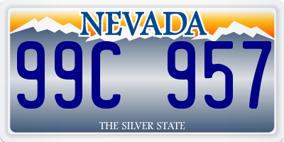 NV license plate 99C957