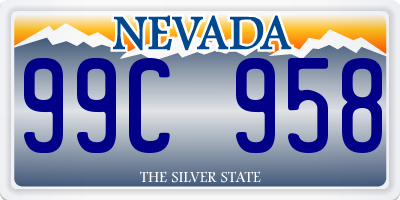 NV license plate 99C958