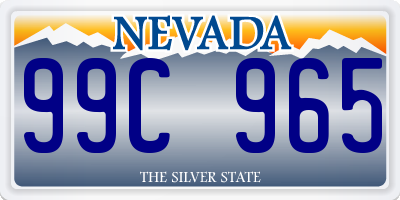 NV license plate 99C965