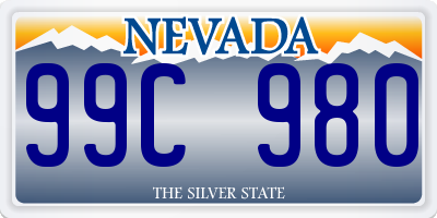 NV license plate 99C980