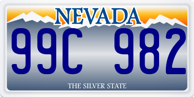 NV license plate 99C982