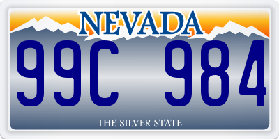 NV license plate 99C984
