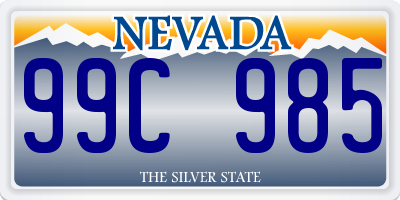 NV license plate 99C985