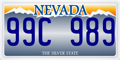 NV license plate 99C989