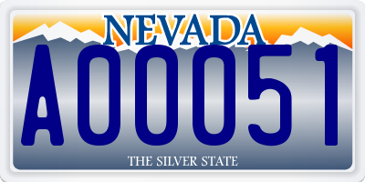 NV license plate A00051