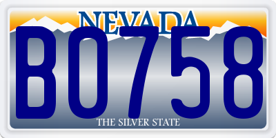 NV license plate B0758