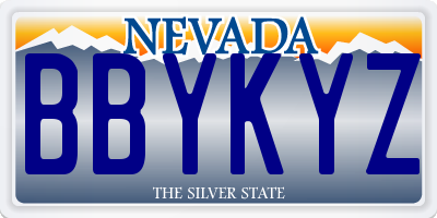 NV license plate BBYKYZ