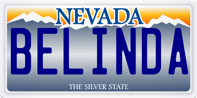 NV license plate BELINDA