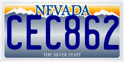 NV license plate CEC862