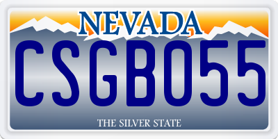 NV license plate CSGB055