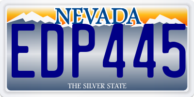 NV license plate EDP445