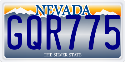 NV license plate GQR775