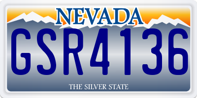 NV license plate GSR4136