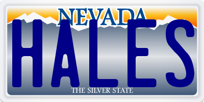 NV license plate HALES