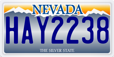 NV license plate HAY2238