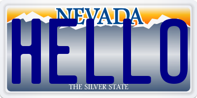 NV license plate HELLO