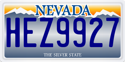 NV license plate HEZ9927