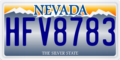 NV license plate HFV8783