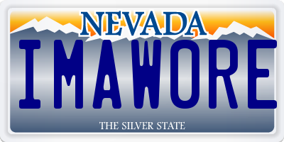 NV license plate IMAW0RE