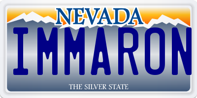 NV license plate IMMARON