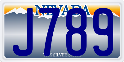 NV license plate J789