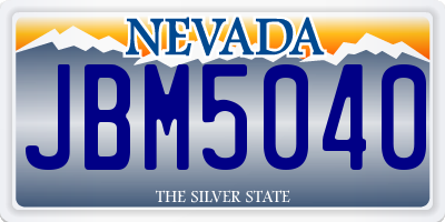 NV license plate JBM5040