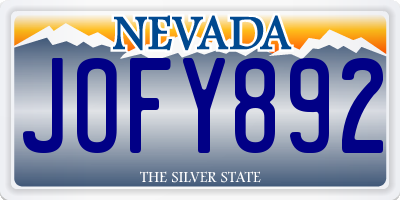 NV license plate JOFY892