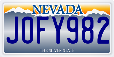 NV license plate JOFY982