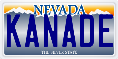 NV license plate KANADE