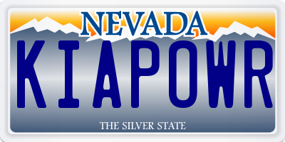 NV license plate KIAPOWR