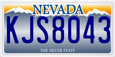 NV license plate KJS8043