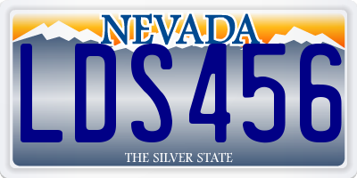 NV license plate LDS456