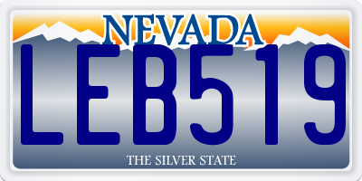 NV license plate LEB519