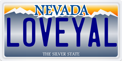 NV license plate LOVEYAL