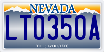 NV license plate LT0350A