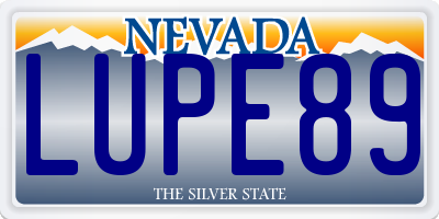 NV license plate LUPE89