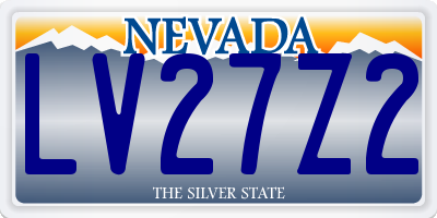 NV license plate LV27Z2