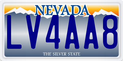 NV license plate LV4AA8