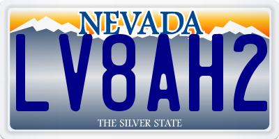 NV license plate LV8AH2