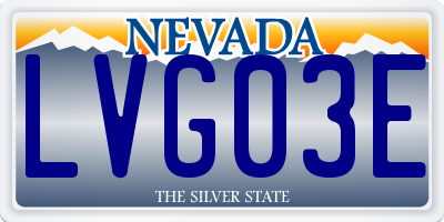 NV license plate LVG03E