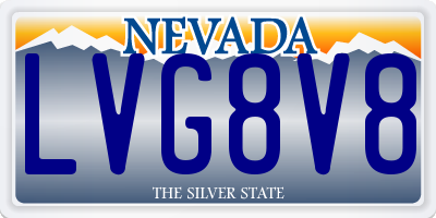 NV license plate LVG8V8