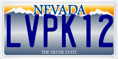 NV license plate LVPK12