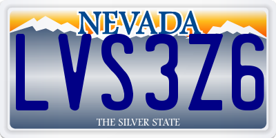 NV license plate LVS3Z6